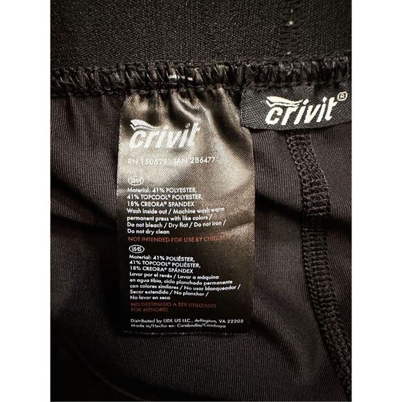 Crivit Women's Striped Athletic Yoga Leggings Black Pink & Gray Large 12/14 - Picture 10 of 10